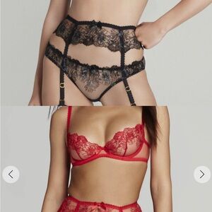 Agent Provocateur Astria 3 Piece Set in Black & Red